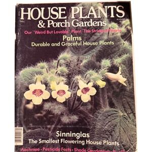 Vintage House Plants & Porch Gardens Magazine August Dell Sinningias Palms